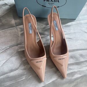 Prada Nude Pointed Toe Heels